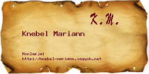 Knebel Mariann névjegykártya