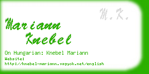 mariann knebel business card